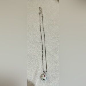 Silver soccer ball necklace